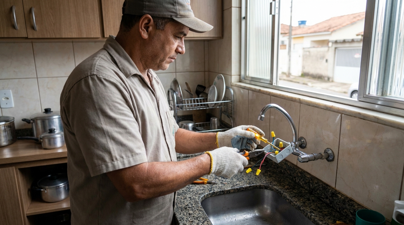 Instalacao de torneira eletrica profissional em Taubaté‑SP