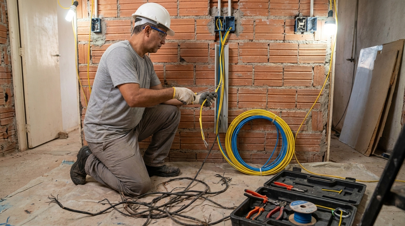Troca de fiacao eletrica residencial em Taubaté‑SP